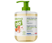 Jabón líquido hidratante de manos, con aceite de almendras dulces ecológico COSMIA bio 300 ml.