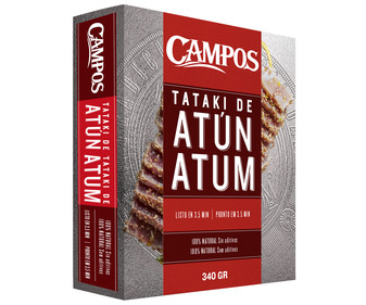 Tataki de atún 100% natural y sin aditivos, listo en menos de 5 minutos CAMPOS 340 g. Tataki de atún 100% natural y sin aditivos, listo en menos de 5 minutos CAMPOS 340 g.