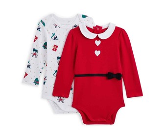 Lote de 2 bodies Navideños para bebé IN EXTENSO, talla 68. Lote de 2 bodies Navideños para bebé IN EXTENSO, talla 68.