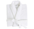 Albornoz para adulto color blanco, 100% algodón, 380g/m², talla M ACTUEL.