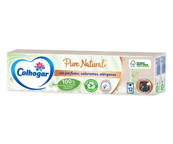 Pañuelos Pure Natural con fibras naturales COLHOGAR 12 paquetes