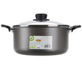 Cacerola de aluminio con tapa de vidrio e interior antiadherente 24 cm. Vitro ESSENTIAL.
