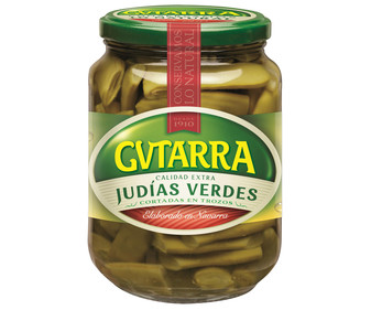 Judías verdes en trozos GVTARRA frasco de 350 g. Judías verdes en trozos GVTARRA frasco de 350 g.
