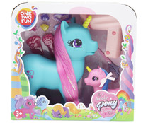 Conjunto de dos unicornios con accesorios, ONE TWO FUN ALCAMPO.