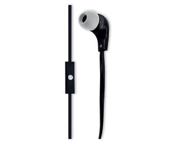Auriculares tipo botón SELECLINE 141208, micrófono, color negro. Auriculares tipo botón SELECLINE 141208, micrófono, color negro.