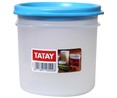 Recipiente cilíndrico para alimentos fabricado en plástico transparente, 0,3 litros TATAY.