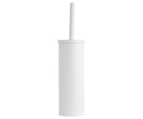 Escobillero alto de metal de color blanco mate, medidas: 9x40 cm, ACTUEL. Escobillero alto de metal de color blanco mate, medidas: 9x40 cm, ACTUEL.
