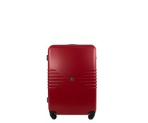 Maleta grande rígida de color rojo de 70 cm. tipo trolley con 4 ruedas y cierre por código, AIRPORT ALCAMPO.