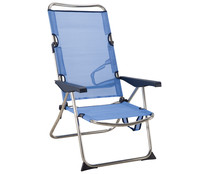 Silla de playa de aluminio y textileno, 73x64x105 EREDU.