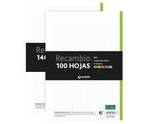 Recambio tamaño A5 de 100 hojas de cuadrícula de 5mm, GRAFOPLAS. Recambio tamaño A5 de 100 hojas de cuadrícula de 5mm, GRAFOPLAS.