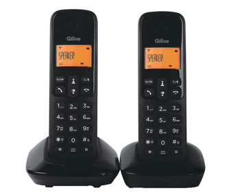 Teléfono inalámbrico dúo QILIVE Q.4669 negro, identificación llamadas, agenda, manos libres, pantalla iluminada, 10 tonos de llamada. Teléfono inalámbrico dúo QILIVE Q.4669 negro, identificación llamadas, agenda, manos libres, pantalla iluminada, 10 tonos de llamada.