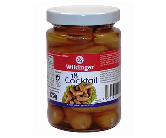 Salchichas cocktail WIKINGER frasco de 125 g. Salchichas cocktail WIKINGER frasco de 125 g.