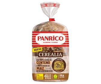 Pan de molde 50% maíz, 50% centeno y 0% azúcar Ceralia PANRICO 385 g. Pan de molde 50% maíz, 50% centeno y 0% azúcar Ceralia PANRICO 385 g.