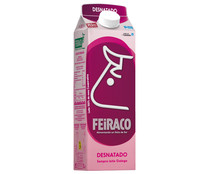 Leche de vaca desnatada de origen 100% gallega FEIRACO 1 l.