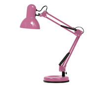 Flexo modelo Arquitec color rosa con tres puntos de articulación para escritorio, casquillo E27 (grueso) y máximo 40W, bombilla no incluida, LUMSEVI.