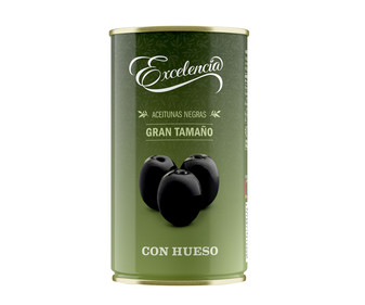Aceitunas negras con hueso lata de 200 gramos