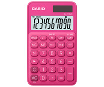 Calculadora sobremesa Pantalla LCD extra grande de 12 dígitos rosa. Alimentación combinada solar / batería. CASIO.