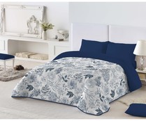 Edredón reversible para cama de 135 cm con estampado de flores, 100% poliéster, NATURALS.