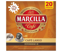 Café largo I10 en cápsulas compatibles con Nespresso MARCILLA 20 uds. 104 g.