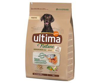 Pienso seco para perro adulto Salmón ULTIMA Nature 3 Kg.