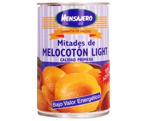 Mitades de melocotón en almíbar sin azúcar añadido MENSAJERO 240 g. peso neto escurrido