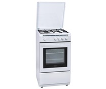 Cocina independiente a gas natural SELECLINE YG55E4021E3102 4 fuegos. H: 91cm, A: 50cm, F: 50cm.