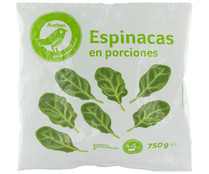 Espinacas ultracongeladas en porciones PRODUCTO ECONÓMICO ALCAMPO 750 g.