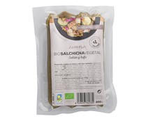 Salchichas vegetales con seitán y tofu tipo salchicha  ecológicas AHIMSA 200 g.