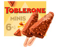 Mini bombón helado de chocolate y miel cubierto de chocolate y con leche y trozos de nougat TOBLERONE 6 x 50 ml.