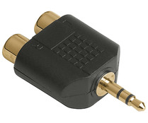 Adaptador QILIVE de 2RCA hembras a Jack 3,5mm macho, terminales dorados. Adaptador QILIVE de 2RCA hembras a Jack 3,5mm macho, terminales dorados.