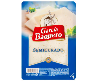 Queso semicurado en lonchas GARCÍA BAQUERO 200 g. Queso semicurado en lonchas GARCÍA BAQUERO 200 g.