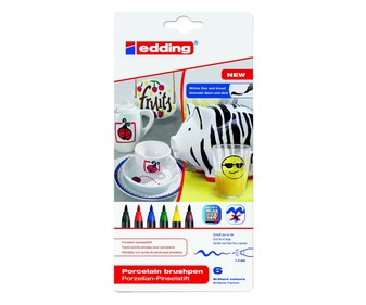 6 marcadores permanentes, punta de pincel y grosor de 1 a 4mm con tinta varios colores EDDING. 6 marcadores permanentes, punta de pincel y grosor de 1 a 4mm con tinta varios colores EDDING.