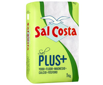 Sal yodada marina con flúor, magnesio, calcio y fósforo SAL COSTA 1 kg.