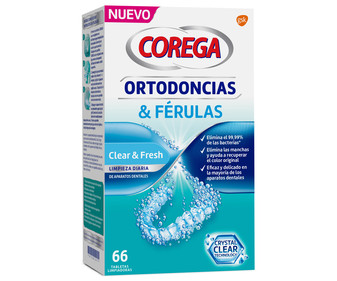 Pastillas limpiadoras de ortodoncias y férulas, de uso diario COREGA 66 uds. Pastillas limpiadoras de ortodoncias y férulas, de uso diario COREGA 66 uds.