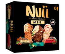 Mini bombones de vainilla y caramelo (2) vainilla y trozos de almendra (2) y vainilla con arándanos (2) NUII 6 x 55 ml.