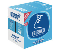Leche de vaca entera de origen 100% gallega FEIRACO 6 x 1l.