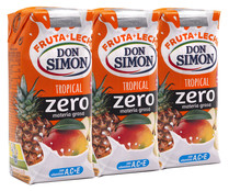 Leche con zumo de frutas tropicales DON SIMÓN Funciona max 3 x 330 ml.
