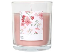 Vela en vaso perfumada aroma rosas, tamaño L, ACTUEL.