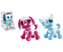 Perro robot con sonidos, color rosa o azul, ONE TWO FUN ALCAMPO.