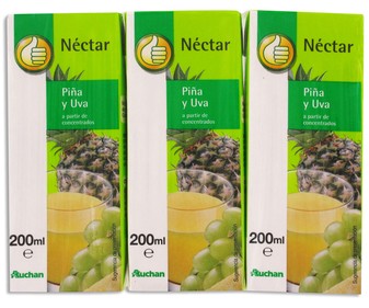 Néctar de piña y uva brick de 20 centilitros pack de 3 unidades Néctar de piña y uva brick de 20 centilitros pack de 3 unidades
