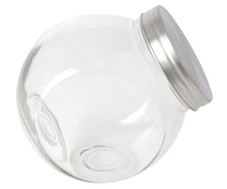 Bote de vidrio con tapa de acero inoxidable, 1,5 litros, ACTUEL.