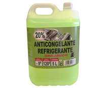 Líquido refrigerante con temperatura de protección de hasta -9ºC, 5L verde orgánico, 20% Monoetilenglicol, UNYCOX.