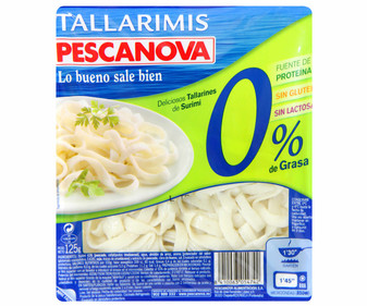 Tallarines de surimi, con 0% materia grasa, sin gluten y sin lactosa PESCANOVA 125 gr.<br /> Tallarines de surimi, con 0% materia grasa, sin gluten y sin lactosa PESCANOVA 125 gr.<br />