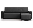 Cubresofá acolchado reversible para sofá chaise longue de 240 cm, color gris oscuro.