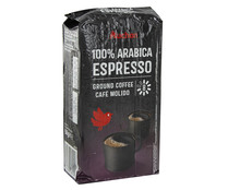 Café molido Arábica Espresso PRODUCTO ALCAMPO 250 g.