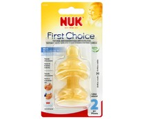Tetinas de látex con sistema anticólico y orificio medio, para bebes a partir de 6 meses NUK 2 uds.