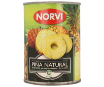 Piña natural en rodajas en su jugo sin azúcar añadido NORVI 340 g. 