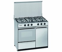 Cocina de gas (butano) independiente MEIRELES G-950 X, horno a gas, 5 zonas cocción, A: 90cm, H: 85cm, F: 55cm.
