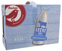 Leche  semidesnatada de vaca PRODUCTO ALCAMPO 6 x 1l.