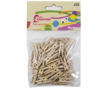 Mini pinzas de madera para uso en manualidades, PRODUCTO ALCAMPO. Mini pinzas de madera para uso en manualidades, PRODUCTO ALCAMPO.